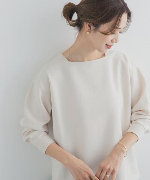 URBAN RESEARCH DOORS(アーバンリサーチドアーズ)の「強撚ダンボールボートネックプルオーバー(Tシャツ/カットソー・レディース・ネイビー/パープル/ホワイト系その他・FREE)」の9枚目の写真