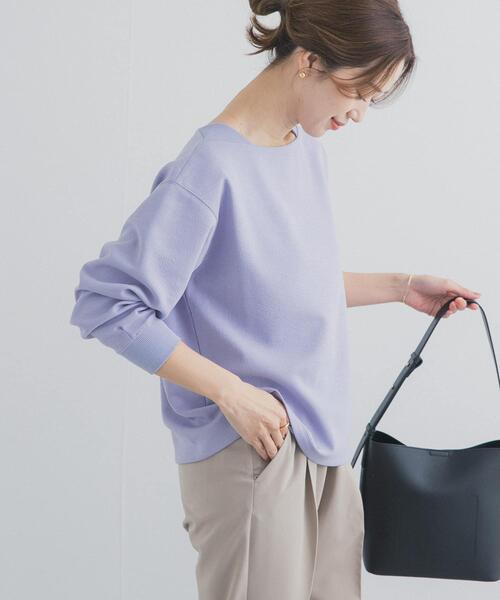 URBAN RESEARCH DOORS(アーバンリサーチドアーズ)の「強撚ダンボールボートネックプルオーバー(Tシャツ/カットソー・レディース・ネイビー/パープル/ホワイト系その他・FREE)」の13枚目の写真