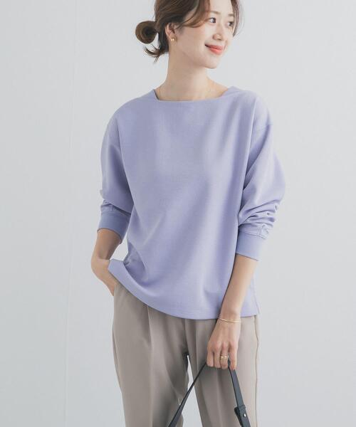 URBAN RESEARCH DOORS(アーバンリサーチドアーズ)の「強撚ダンボールボートネックプルオーバー(Tシャツ/カットソー・レディース・ネイビー/パープル/ホワイト系その他・FREE)」の14枚目の写真