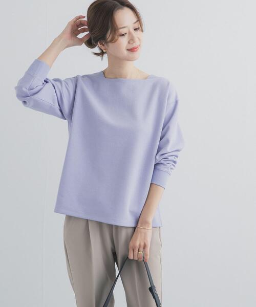 URBAN RESEARCH DOORS(アーバンリサーチドアーズ)の「強撚ダンボールボートネックプルオーバー(Tシャツ/カットソー・レディース・ネイビー/パープル/ホワイト系その他・FREE)」の15枚目の写真