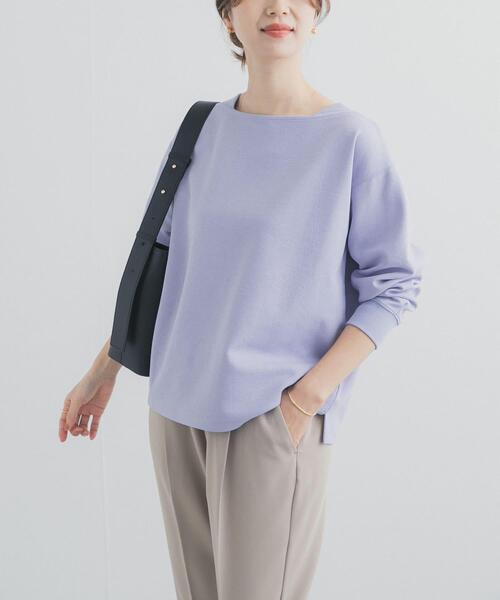 URBAN RESEARCH DOORS(アーバンリサーチドアーズ)の「強撚ダンボールボートネックプルオーバー(Tシャツ/カットソー・レディース・ネイビー/パープル/ホワイト系その他・FREE)」の16枚目の写真