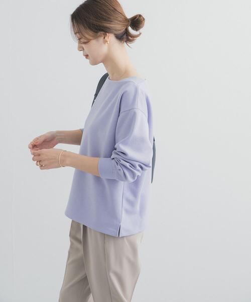 URBAN RESEARCH DOORS(アーバンリサーチドアーズ)の「強撚ダンボールボートネックプルオーバー(Tシャツ/カットソー・レディース・ネイビー/パープル/ホワイト系その他・FREE)」の17枚目の写真