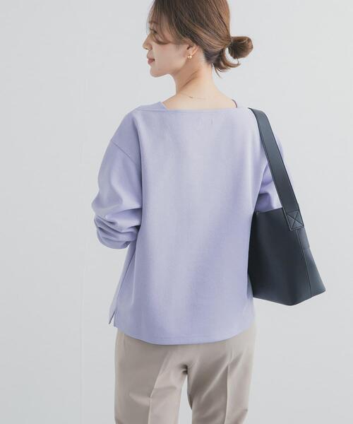 URBAN RESEARCH DOORS(アーバンリサーチドアーズ)の「強撚ダンボールボートネックプルオーバー(Tシャツ/カットソー・レディース・ネイビー/パープル/ホワイト系その他・FREE)」の18枚目の写真