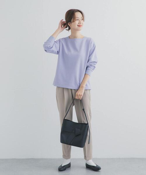 URBAN RESEARCH DOORS(アーバンリサーチドアーズ)の「強撚ダンボールボートネックプルオーバー(Tシャツ/カットソー・レディース・ネイビー/パープル/ホワイト系その他・FREE)」の19枚目の写真