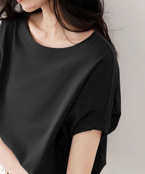 LOWO(ロワ)の「ドルマンスリーブ Tシャツ カットソー 半袖(Tシャツ/カットソー・レディース・チャコールグレー/ブラック/ベージュ/ホワイト・FREE)」の20枚目の写真