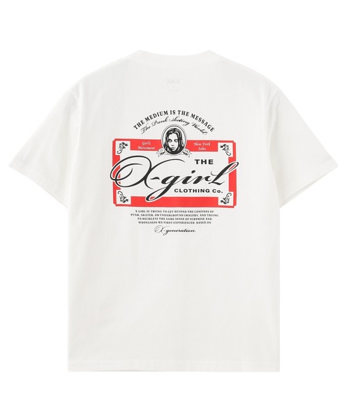 X-girl(エックスガール)の「FACE RED LABEL S/S TEE(Tシャツ/カットソー・レディース・ブラック/ホワイト/ベージュ・S/M/L)」の2枚目の写真