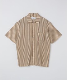 City Ambient Products（シティアンビエントプロダクツ）の「City Ambient Products: オープンカラー メッシュ ストライプ ショートスリーブ シャツ（Tシャツ/カットソー）」