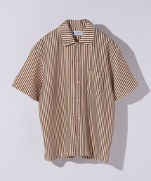 City Ambient Products | City Ambient Products: オープンカラー メッシュ ストライプ ショートスリーブ シャツ(Tシャツ/カットソー)