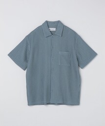 City Ambient Products（シティアンビエントプロダクツ）の「City Ambient Products: オープンカラー メッシュ ストライプ ショートスリーブ シャツ（Tシャツ/カットソー）」