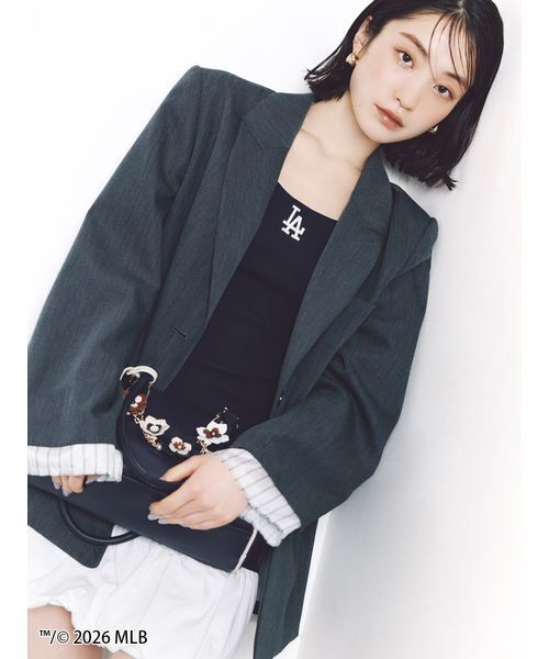 SNIDEL（スナイデル）の「【MLB】ヘムバルーンカットキャミワンピース（ワンピース・レディース・その他/グレー/ネイビー・F）」の4枚目の写真