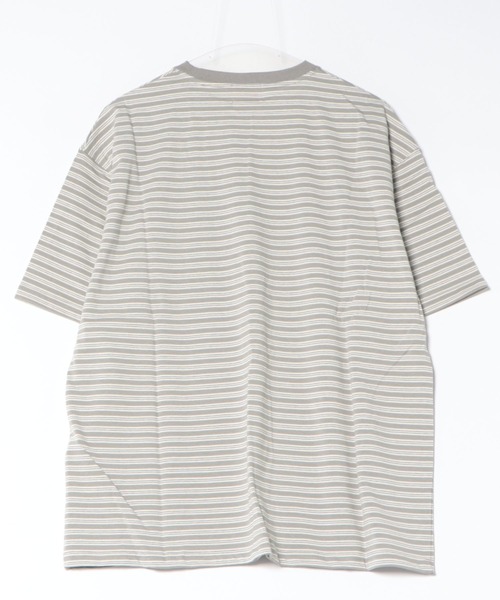 BIG MIKE（ビッグマイク）の「BIG MIKE ビックマイク / ボーダー サングラスポケット 半袖 Tシャツ //// 102628590（Tシャツ/カットソー・メンズ・サンドベージュ/ブラウン系その他/グレー×ホワイト/チャコール・MEDIUM/X-LARGE/LARGE）」の16枚目の写真