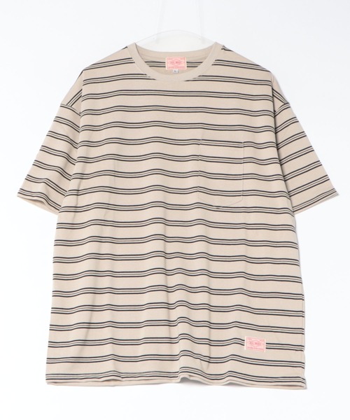 BIG MIKE（ビッグマイク）の「BIG MIKE ビックマイク / ボーダー サングラスポケット 半袖 Tシャツ //// 102628590（Tシャツ/カットソー・メンズ・サンドベージュ/ブラウン系その他/グレー×ホワイト/チャコール・MEDIUM/X-LARGE/LARGE）」の14枚目の写真