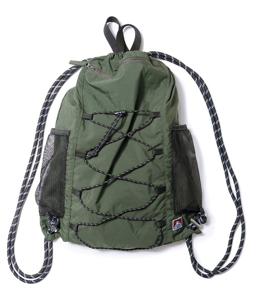 BEN DAVIS(ベンデイビス)の「RIPSTOP NAPSACK/ナップサック ファスナー A4 リップストップ生地(バックパック/リュック・メンズ・ブラック/カーキ/グレー・FREE)」の8枚目の写真