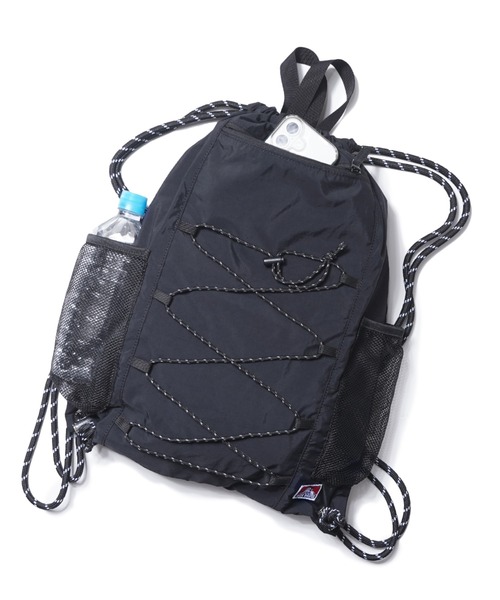 BEN DAVIS(ベンデイビス)の「RIPSTOP NAPSACK/ナップサック ファスナー A4 リップストップ生地(バックパック/リュック・メンズ・ブラック/カーキ/グレー・FREE)」の6枚目の写真
