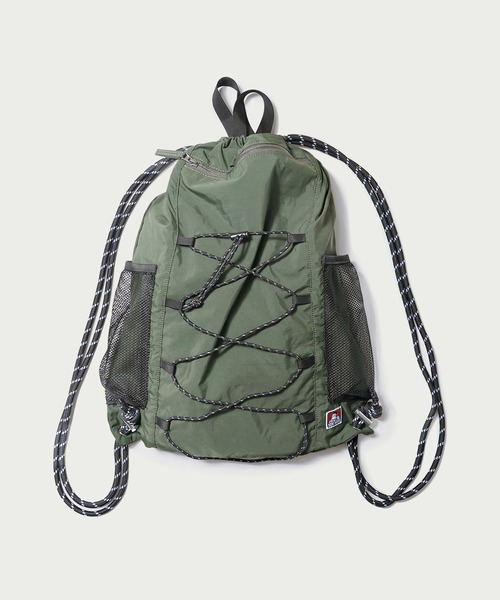 BEN DAVIS(ベンデイビス)の「RIPSTOP NAPSACK/ナップサック ファスナー A4 リップストップ生地(バックパック/リュック・メンズ・ブラック/カーキ/グレー・FREE)」の5枚目の写真