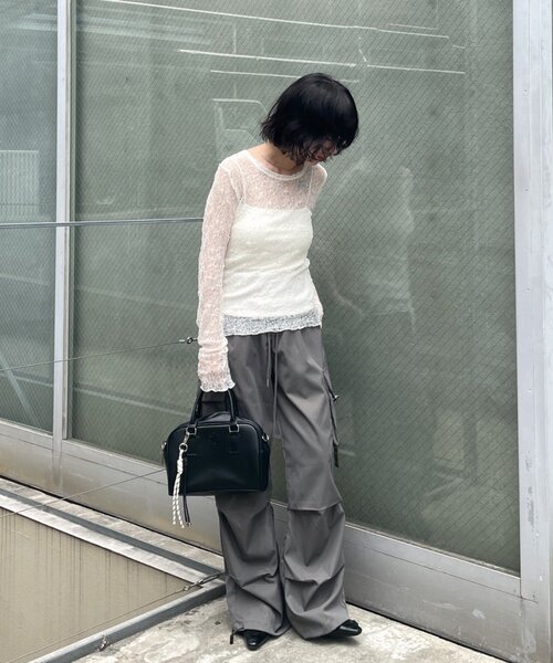 goocy（グーシー）の「イージーカーゴパンツ（その他パンツ・レディース・ブラック/チャコールグレー/カーキ/ホワイト・FREE）」の13枚目の写真