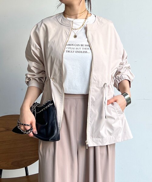 un dix cors（アンディコール）の「メモリータフタノーカラーブルゾン（ブルゾン・レディース・カーキ/ブラック/アイボリー・FREE）」の2枚目の写真