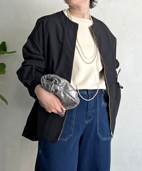 un dix cors（アンディコール）の「メモリータフタノーカラーブルゾン（ブルゾン・レディース・カーキ/ブラック/アイボリー・FREE）」の17枚目の写真