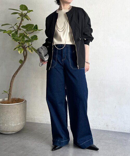 un dix cors（アンディコール）の「メモリータフタノーカラーブルゾン（ブルゾン・レディース・カーキ/ブラック/アイボリー・FREE）」の21枚目の写真