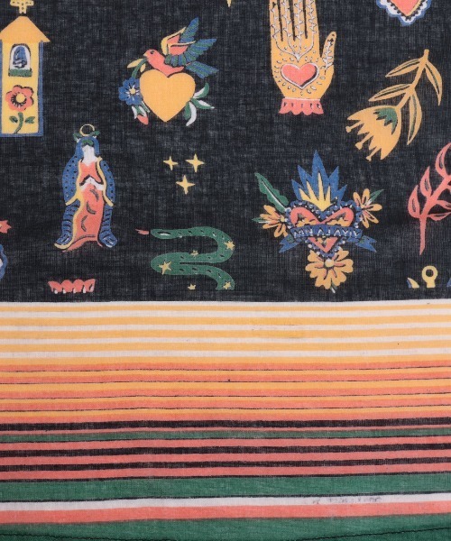 チチカカ（チチカカ）の「メヒコモチーフプリント　ワンピース（ワンピース・レディース・ブラック/ライトグリーン・FREE）」の13枚目の写真