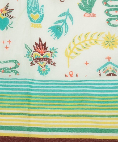 チチカカ（チチカカ）の「メヒコモチーフプリント　ワンピース（ワンピース・レディース・ブラック/ライトグリーン・FREE）」の14枚目の写真