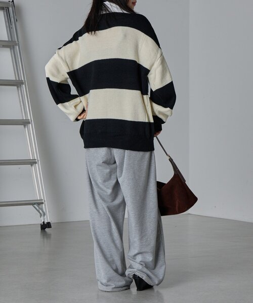 goocy(グーシー)の「バルキーボーダーラガーニット(ニット/セーター・レディース・ブラック/ブラウン・FREE)」の10枚目の写真