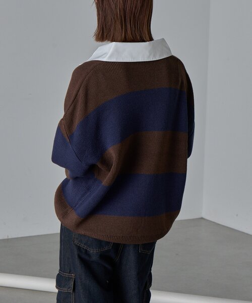 goocy(グーシー)の「バルキーボーダーラガーニット(ニット/セーター・レディース・ブラック/ブラウン・FREE)」の19枚目の写真