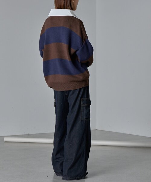 goocy(グーシー)の「バルキーボーダーラガーニット(ニット/セーター・レディース・ブラック/ブラウン・FREE)」の20枚目の写真