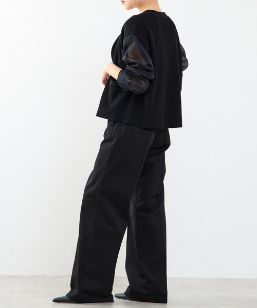 SOFFITTO（ソフィット）の「袖布帛ニットカーディガン（カーディガン/ボレロ・レディース・オフホワイト/ブラック・FREE）」の18枚目の写真