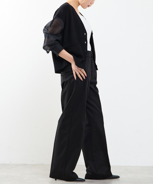 SOFFITTO（ソフィット）の「袖布帛ニットカーディガン（カーディガン/ボレロ・レディース・オフホワイト/ブラック・FREE）」の19枚目の写真