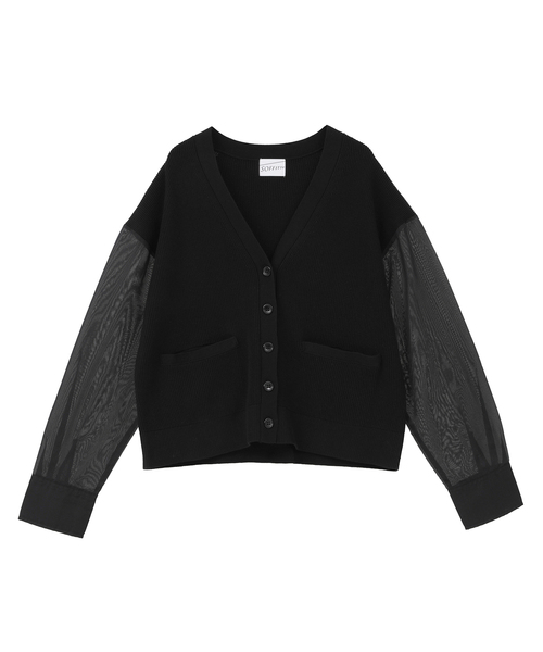 SOFFITTO（ソフィット）の「袖布帛ニットカーディガン（カーディガン/ボレロ・レディース・オフホワイト/ブラック・FREE）」の21枚目の写真