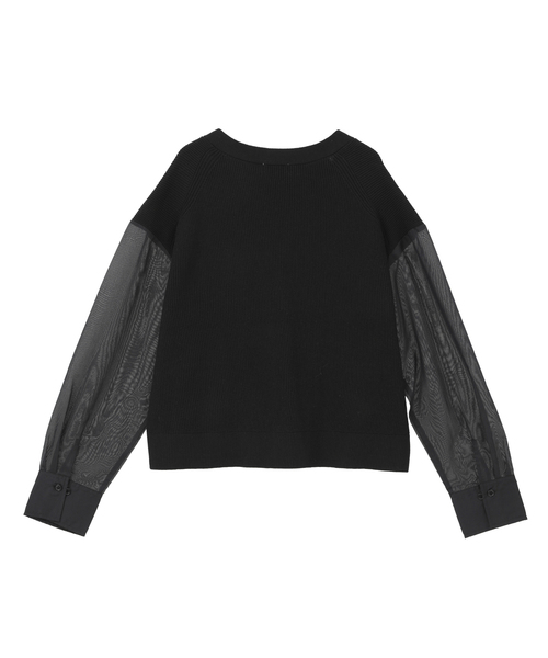 SOFFITTO（ソフィット）の「袖布帛ニットカーディガン（カーディガン/ボレロ・レディース・オフホワイト/ブラック・FREE）」の22枚目の写真