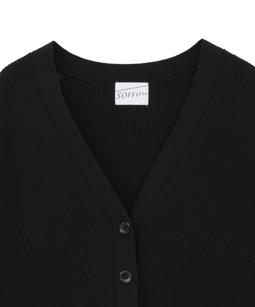 SOFFITTO（ソフィット）の「袖布帛ニットカーディガン（カーディガン/ボレロ・レディース・オフホワイト/ブラック・FREE）」の3枚目の写真