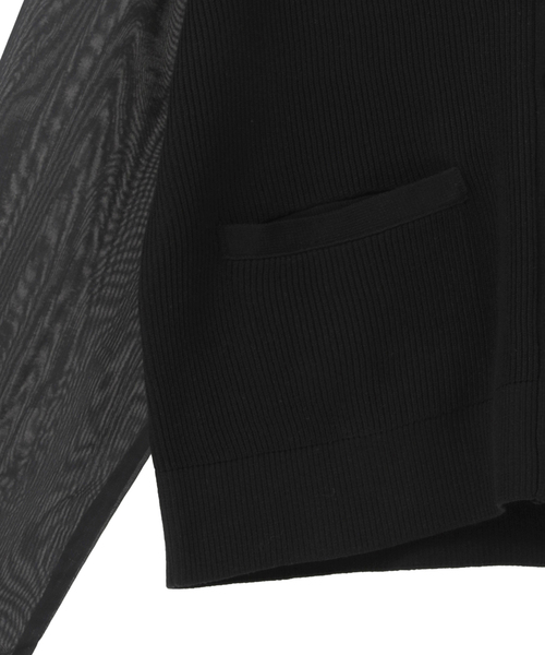 SOFFITTO（ソフィット）の「袖布帛ニットカーディガン（カーディガン/ボレロ・レディース・オフホワイト/ブラック・FREE）」の5枚目の写真