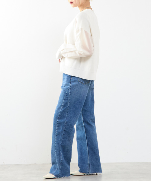 SOFFITTO（ソフィット）の「袖布帛ニットカーディガン（カーディガン/ボレロ・レディース・オフホワイト/ブラック・FREE）」の11枚目の写真