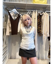 パープルマルチフローラルクロシェ編みクロップドロングスリーブニット