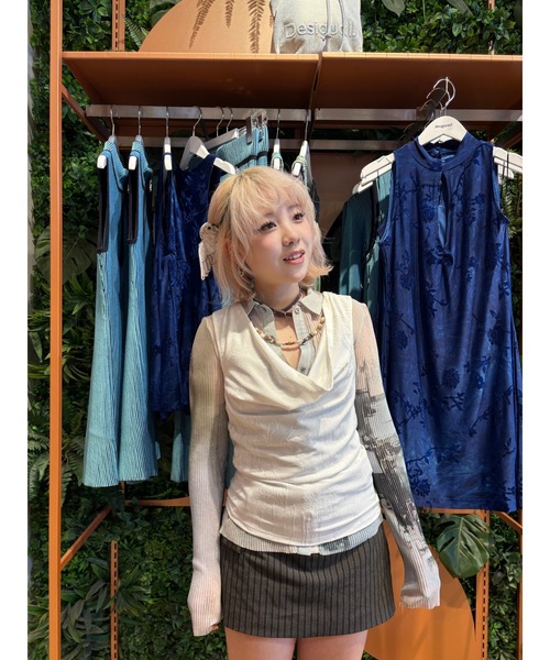 Desigual(デシグアル)の「カウルネックネックレス付きノースリーブ(Tシャツ/カットソー・レディース・ホワイト・XS/S/M/L/XL)」の5枚目の写真