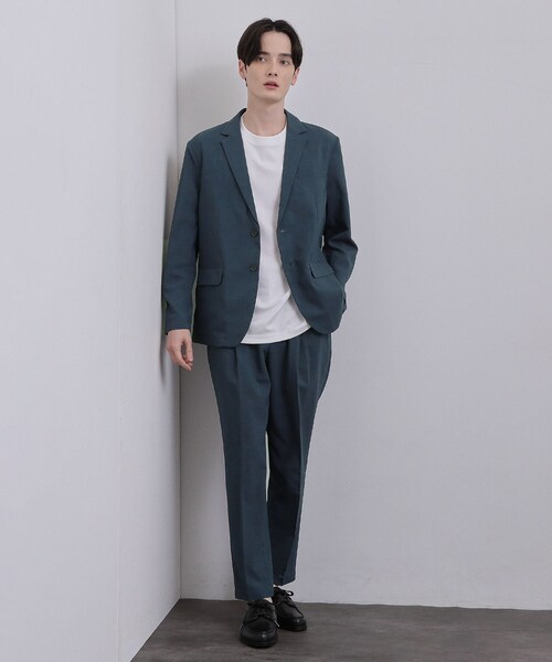 tk.TAKEO KIKUCHI（ティーケータケオキクチ）の「【上下2点セットアップ】AIRY DRY アソートセットアップ 吸水速乾/UVカット/マシーンウォッシャブル/ノーカラージャケット/シングルジャケット/ワイドテーパードパンツ（セットアップ・メンズ・ネイビー系/ブラック/ブラック系/ベージュ系/ネイビー/ベージュ・02/03/04/01）」の22枚目の写真