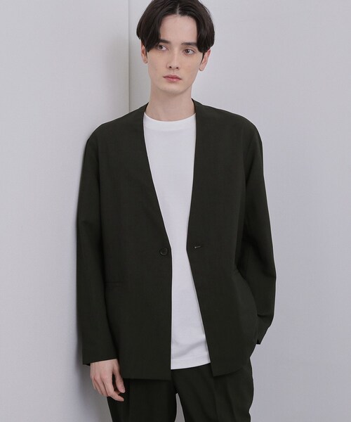 tk.TAKEO KIKUCHI（ティーケータケオキクチ）の「【上下2点セットアップ】AIRY DRY アソートセットアップ 吸水速乾/UVカット/マシーンウォッシャブル/ノーカラージャケット/シングルジャケット/ワイドテーパードパンツ（セットアップ・メンズ・ネイビー系/ブラック/ブラック系/ベージュ系/ネイビー/ベージュ・02/03/04/01）」の19枚目の写真