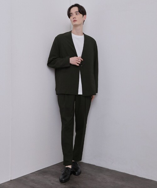 tk.TAKEO KIKUCHI（ティーケータケオキクチ）の「【上下2点セットアップ】AIRY DRY アソートセットアップ 吸水速乾/UVカット/マシーンウォッシャブル/ノーカラージャケット/シングルジャケット/ワイドテーパードパンツ（セットアップ・メンズ・ネイビー系/ブラック/ブラック系/ベージュ系/ネイビー/ベージュ・02/03/04/01）」の15枚目の写真