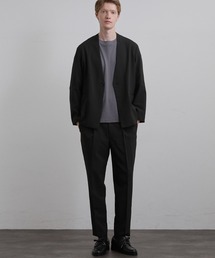 tk.TAKEO KIKUCHI（ティーケータケオキクチ）の「【上下2点セットアップ】AIRY DRY アソートセットアップ 吸水速乾 UVカット マシーンウォッシャブル ノーカラージャケット シングルジャケット ワイドテーパードパンツ（セットアップ）」