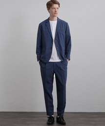 tk.TAKEO KIKUCHI（ティーケータケオキクチ）の「【上下2点セットアップ】AIRY DRY アソートセットアップ 吸水速乾/UVカット/マシーンウォッシャブル/ノーカラージャケット/シングルジャケット/ワイドテーパードパンツ（セットアップ）」