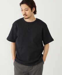 SHIPS Colors:ローゲージ カノコ ヘンリーネック Tシャツ◇