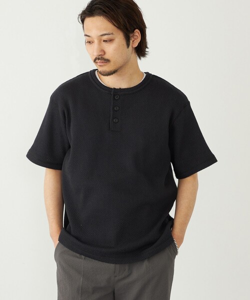 セール】SHIPS Colors:ローゲージ カノコ ヘンリーネック Tシャツ◇（T
