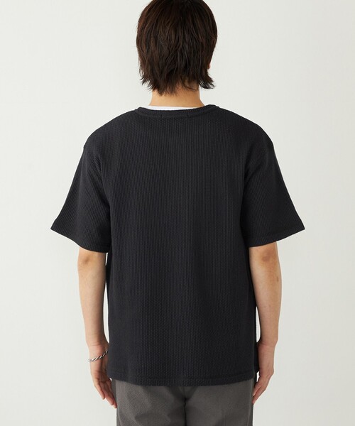 SHIPS Colors（シップス カラーズ）の「SHIPS Colors:ローゲージ カノコ ヘンリーネック Tシャツ◇（Tシャツ/カットソー・メンズ・ブラック/ライトホワイト・MEDIUM/LARGE/X-LARGE）」の14枚目の写真