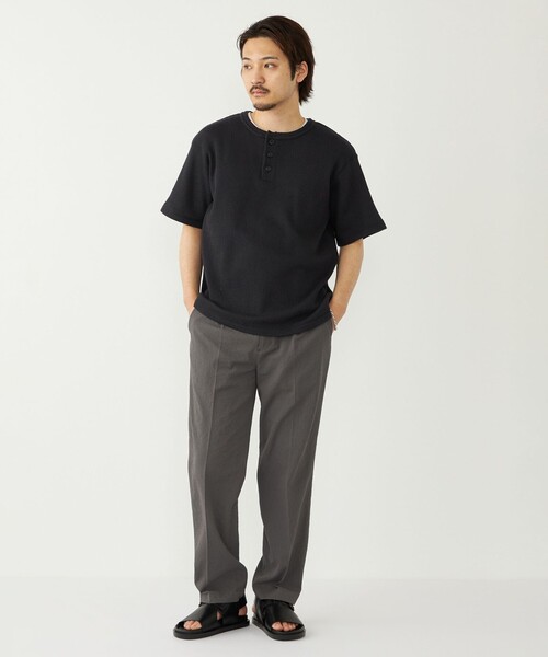 SHIPS Colors（シップス カラーズ）の「SHIPS Colors:ローゲージ カノコ ヘンリーネック Tシャツ◇（Tシャツ/カットソー・メンズ・ブラック/ライトホワイト・MEDIUM/LARGE/X-LARGE）」の16枚目の写真