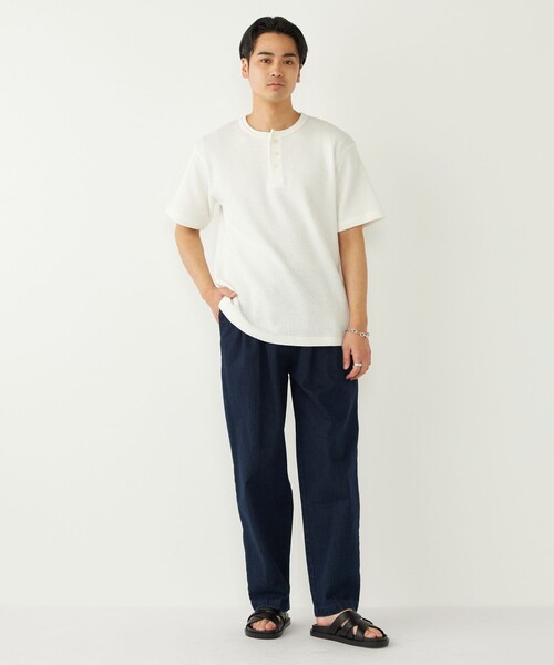SHIPS Colors（シップス カラーズ）の「SHIPS Colors:ローゲージ カノコ ヘンリーネック Tシャツ◇（Tシャツ/カットソー・メンズ・ブラック/ライトホワイト・MEDIUM/LARGE/X-LARGE）」の19枚目の写真