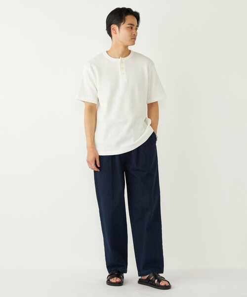 SHIPS Colors（シップス カラーズ）の「SHIPS Colors:ローゲージ カノコ ヘンリーネック Tシャツ◇（Tシャツ/カットソー・メンズ・ブラック/ライトホワイト・MEDIUM/LARGE/X-LARGE）」の20枚目の写真