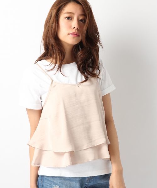 Heather（ヘザー）の「サテンティアードキャミ　712913（キャミソール・レディース・ライトグレー/ベージュ系その他/レッド系その他/ネイビー・FREE）」の3枚目の写真