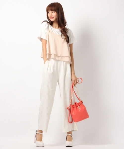 Heather（ヘザー）の「サテンティアードキャミ　712913（キャミソール・レディース・ライトグレー/ベージュ系その他/レッド系その他/ネイビー・FREE）」の10枚目の写真